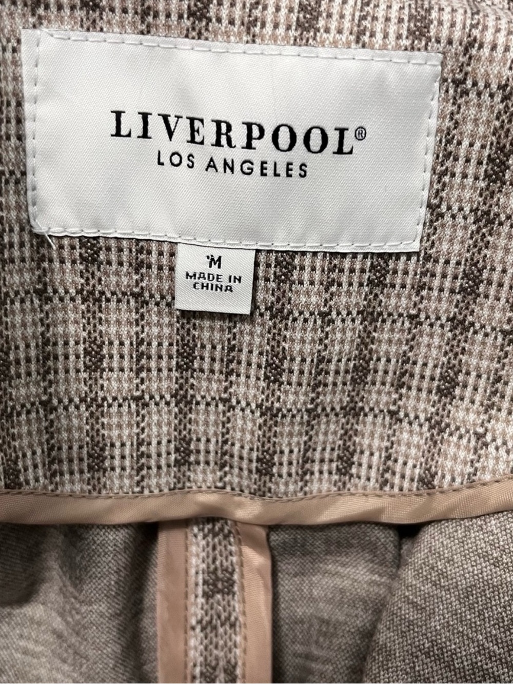 Liverpool Taupe Plaid Blazer - Picture 3 of 6